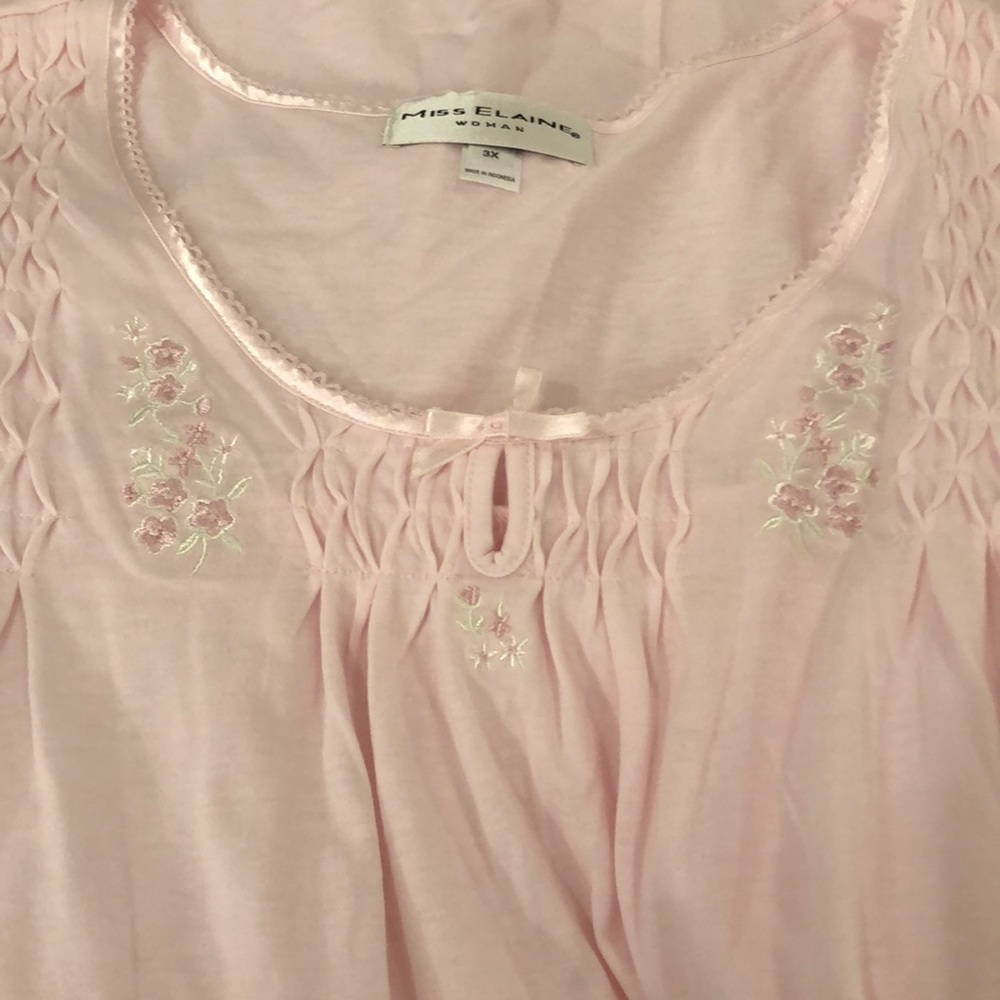 New! MISS ELAINE NIGHTGOWN KNEE LENGTH PINK NWT Sz 1X, 2X, 3X